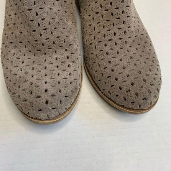 Lucky Brand Bergyn Taupe Suede Perforated Booties - Picture 9 of 14